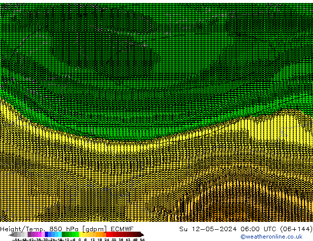 Yükseklik/Sıc. 850 hPa ECMWF Paz 12.05.2024 06 UTC