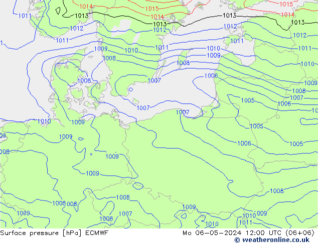 Pressione al suolo ECMWF lun 06.05.2024 12 UTC