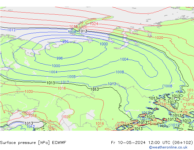 pression de l'air ECMWF ven 10.05.2024 12 UTC