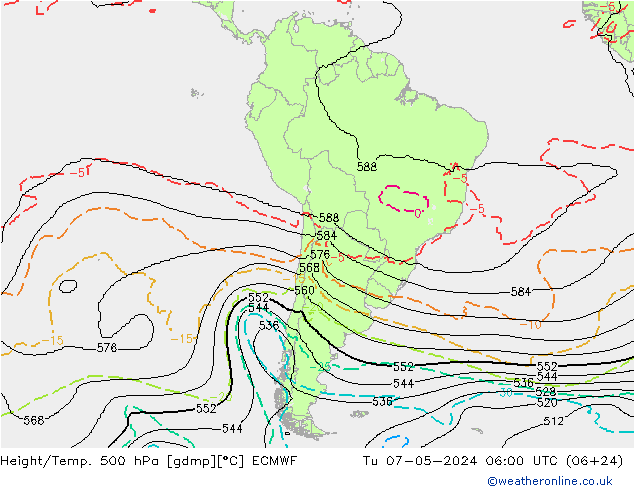 Height/Temp. 500 hPa ECMWF Ter 07.05.2024 06 UTC