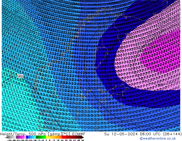 Height/Temp. 500 hPa ECMWF Su 12.05.2024 06 UTC