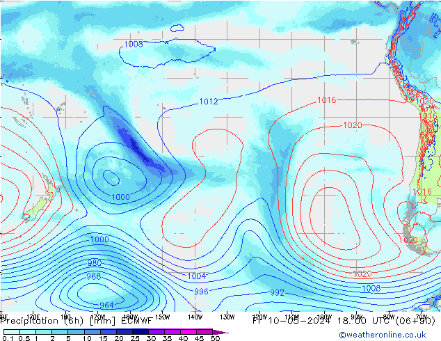 Precipitação (6h) ECMWF Sex 10.05.2024 00 UTC