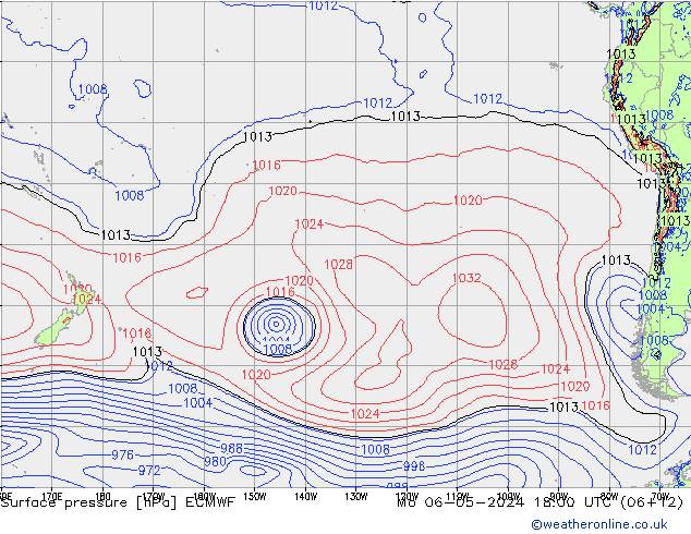 ciśnienie ECMWF pon. 06.05.2024 18 UTC