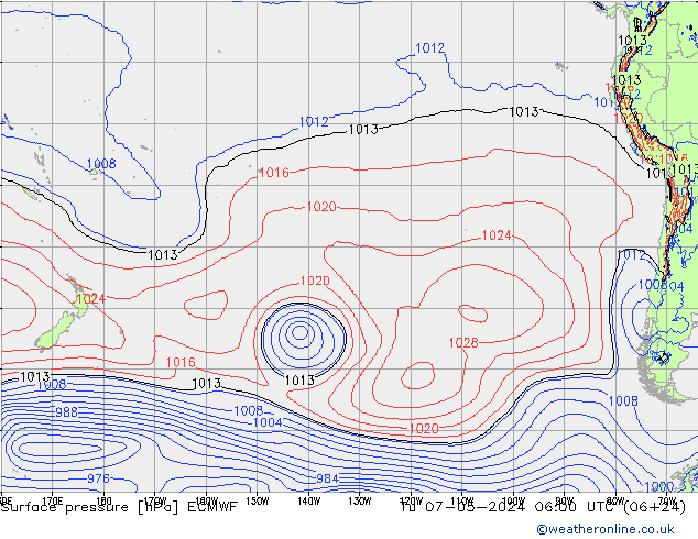 Pressione al suolo ECMWF mar 07.05.2024 06 UTC
