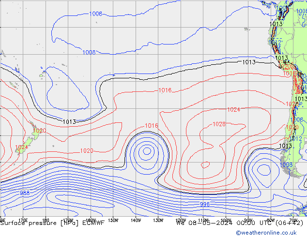 Luchtdruk (Grond) ECMWF wo 08.05.2024 00 UTC