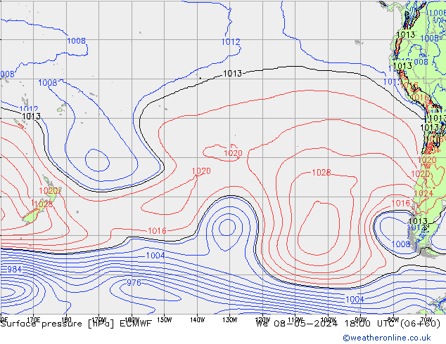 pression de l'air ECMWF mer 08.05.2024 18 UTC