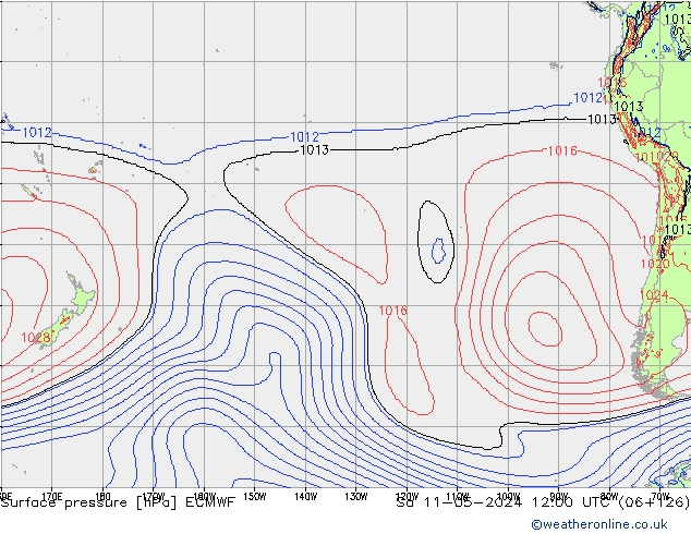 Atmosférický tlak ECMWF So 11.05.2024 12 UTC