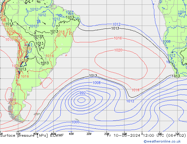 Surface pressure ECMWF Fr 10.05.2024 12 UTC
