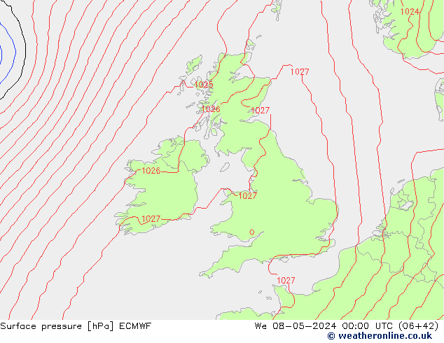 Luchtdruk (Grond) ECMWF wo 08.05.2024 00 UTC