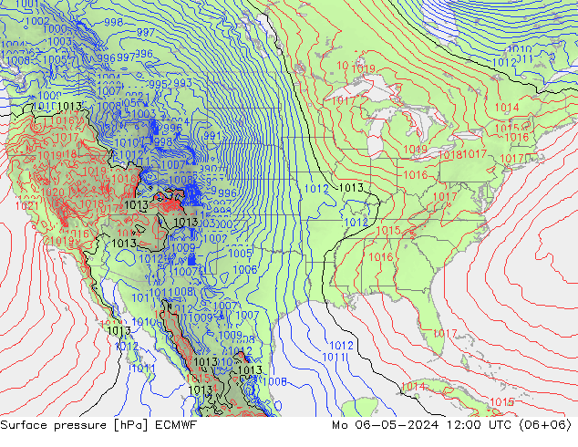 Bodendruck ECMWF Mo 06.05.2024 12 UTC