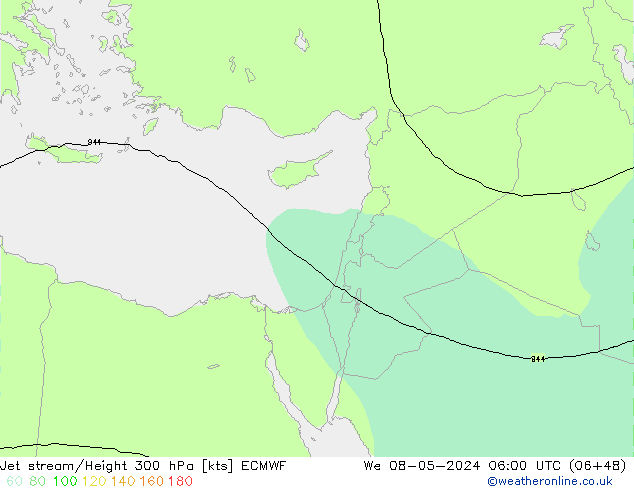 Corriente en chorro ECMWF mié 08.05.2024 06 UTC