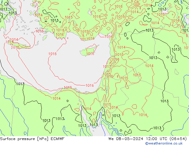 Surface pressure ECMWF We 08.05.2024 12 UTC