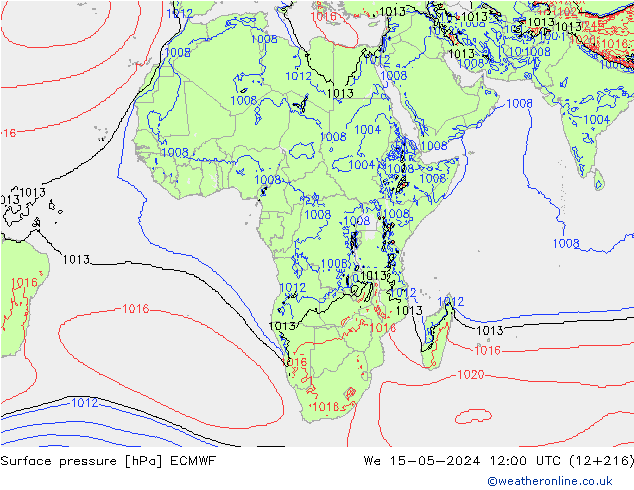 Yer basıncı ECMWF Çar 15.05.2024 12 UTC