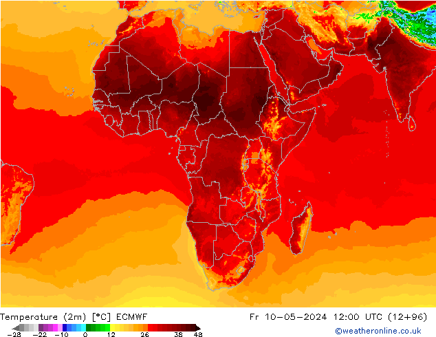 température (2m) ECMWF ven 10.05.2024 12 UTC
