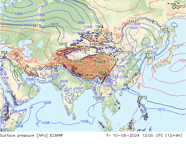 ciśnienie ECMWF pt. 10.05.2024 12 UTC