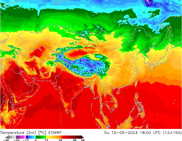 Temperatura (2m) ECMWF Dom 12.05.2024 18 UTC