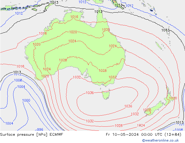 Surface pressure ECMWF Fr 10.05.2024 00 UTC