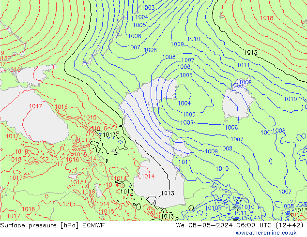 pression de l'air ECMWF mer 08.05.2024 06 UTC