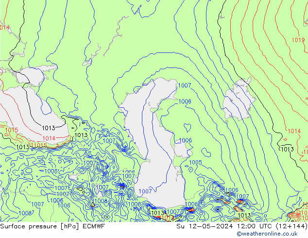 приземное давление ECMWF Вс 12.05.2024 12 UTC