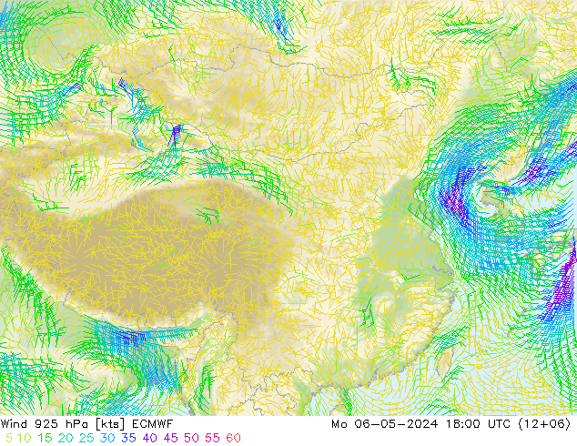 风 925 hPa ECMWF 星期一 06.05.2024 18 UTC