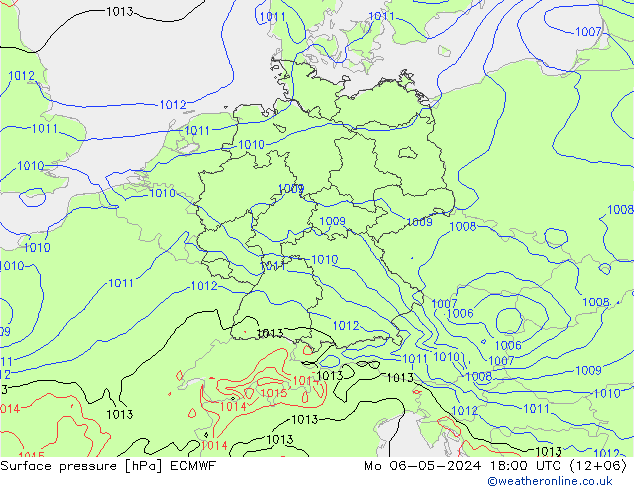 Yer basıncı ECMWF Pzt 06.05.2024 18 UTC