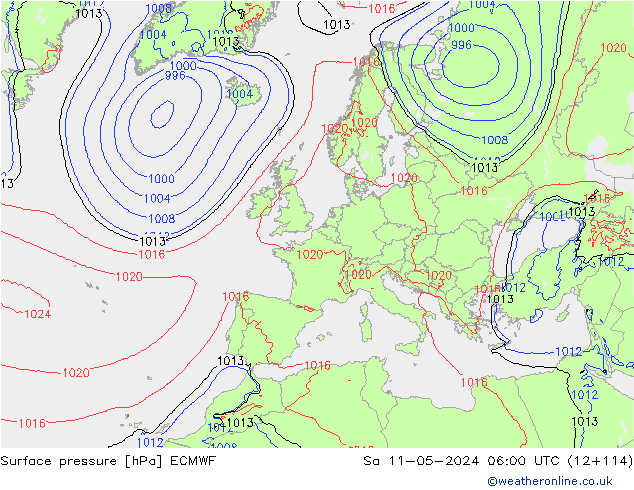 Yer basıncı ECMWF Cts 11.05.2024 06 UTC