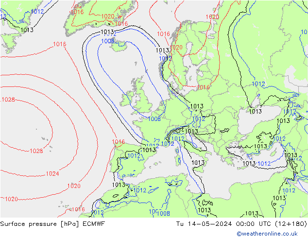 приземное давление ECMWF вт 14.05.2024 00 UTC