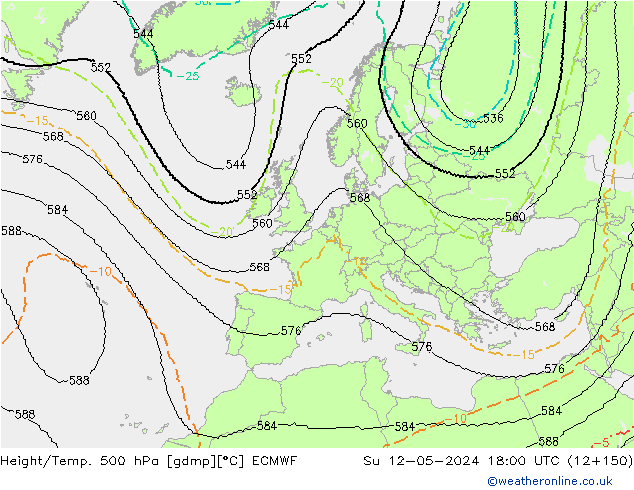 Height/Temp. 500 hPa ECMWF  12.05.2024 18 UTC