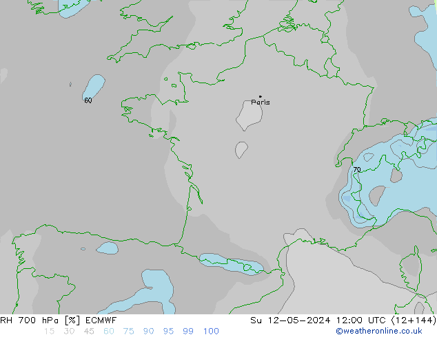 RH 700 hPa ECMWF So 12.05.2024 12 UTC