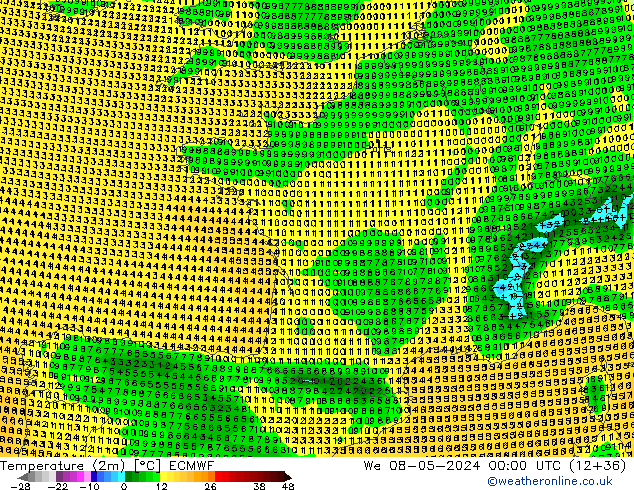 карта температуры ECMWF ср 08.05.2024 00 UTC