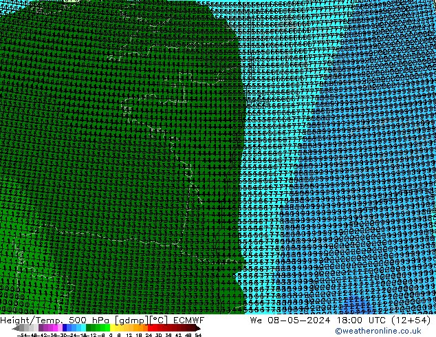 Géop./Temp. 500 hPa ECMWF mer 08.05.2024 18 UTC