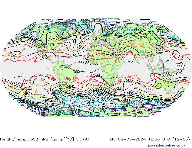 Height/Temp. 500 hPa ECMWF  06.05.2024 18 UTC