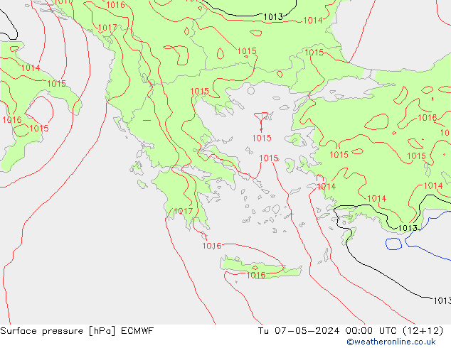 приземное давление ECMWF вт 07.05.2024 00 UTC