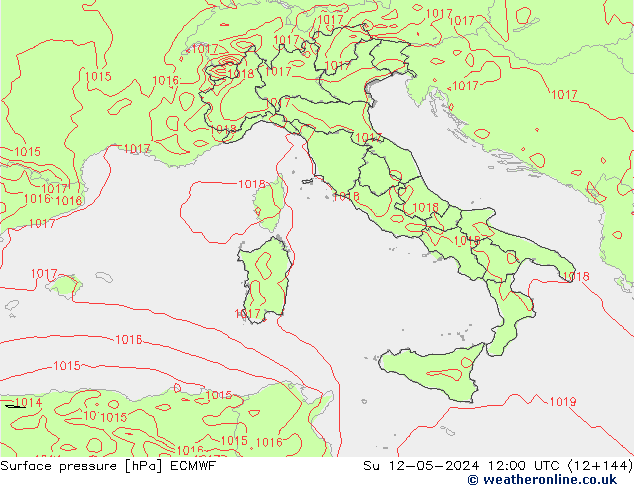 pression de l'air ECMWF dim 12.05.2024 12 UTC