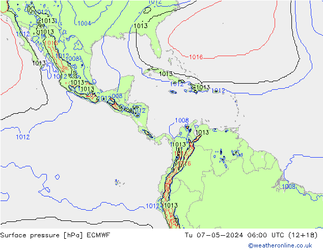 Surface pressure ECMWF Tu 07.05.2024 06 UTC