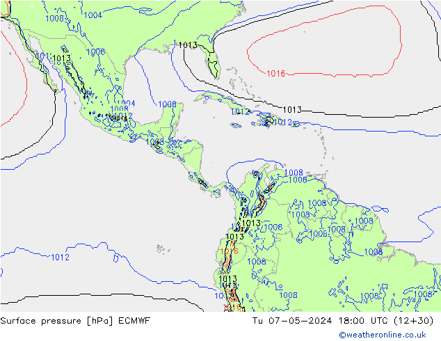 Surface pressure ECMWF Tu 07.05.2024 18 UTC