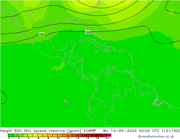 Height 500 hPa Spread ECMWF  13.05.2024 00 UTC