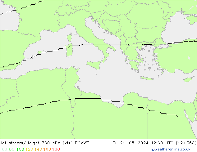 Corriente en chorro ECMWF mar 21.05.2024 12 UTC