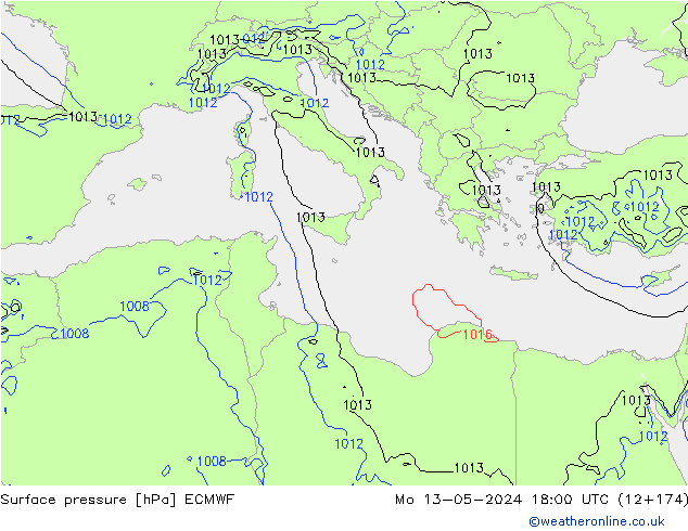 pression de l'air ECMWF lun 13.05.2024 18 UTC