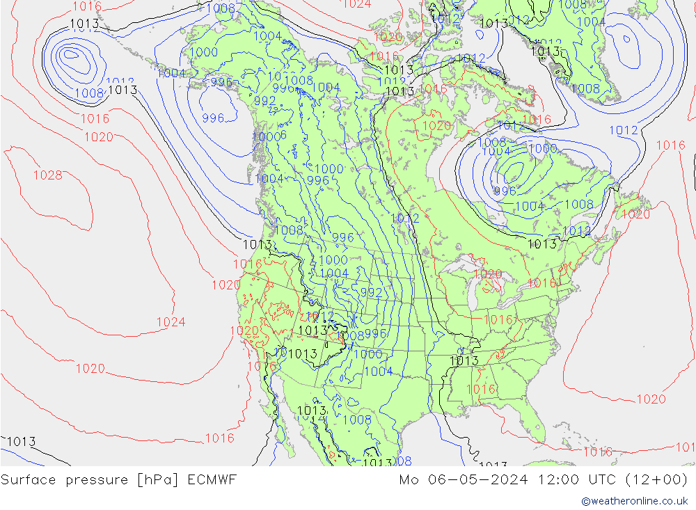 Bodendruck ECMWF Mo 06.05.2024 12 UTC