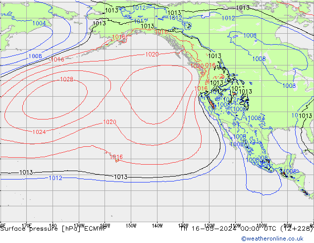 Surface pressure ECMWF Th 16.05.2024 00 UTC