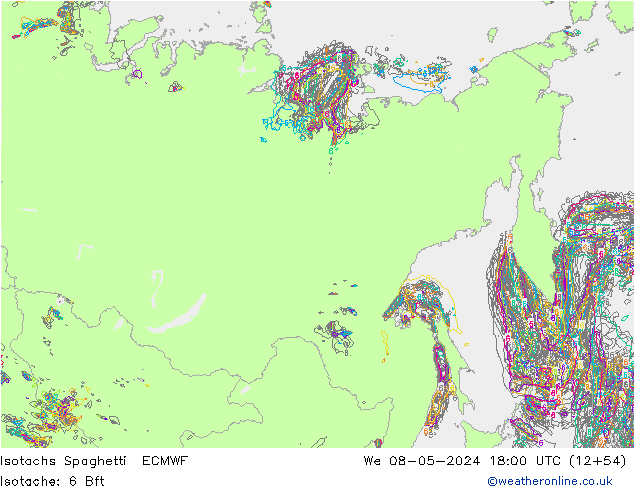 Izotacha Spaghetti ECMWF śro. 08.05.2024 18 UTC