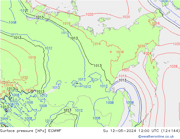 приземное давление ECMWF Вс 12.05.2024 12 UTC