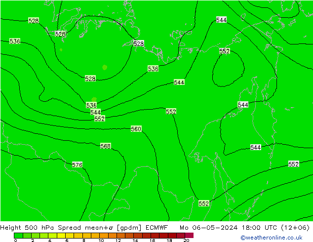 Height 500 hPa Spread ECMWF Mo 06.05.2024 18 UTC