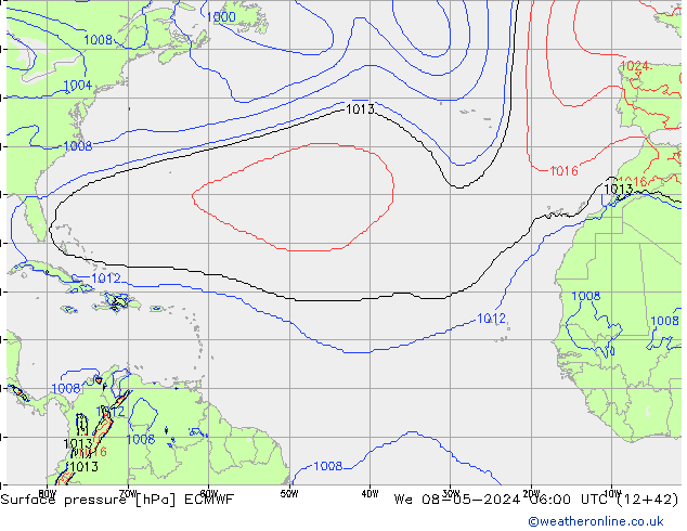 pression de l'air ECMWF mer 08.05.2024 06 UTC