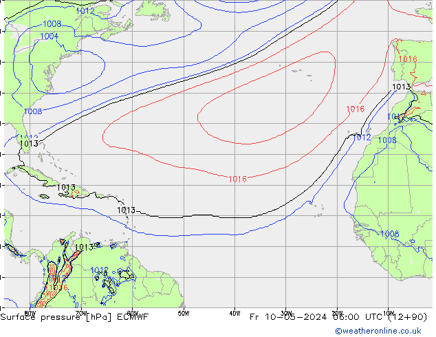 Yer basıncı ECMWF Cu 10.05.2024 06 UTC