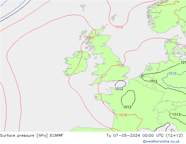 приземное давление ECMWF вт 07.05.2024 00 UTC