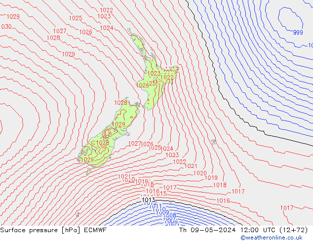 приземное давление ECMWF чт 09.05.2024 12 UTC