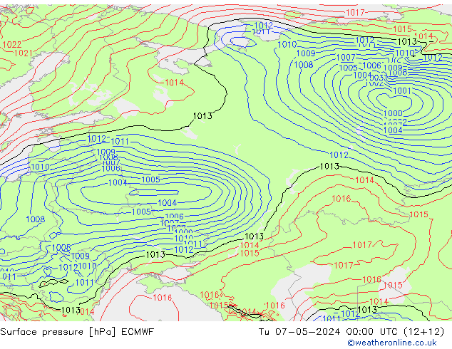 Yer basıncı ECMWF Sa 07.05.2024 00 UTC