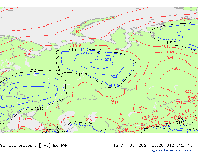 Yer basıncı ECMWF Sa 07.05.2024 06 UTC